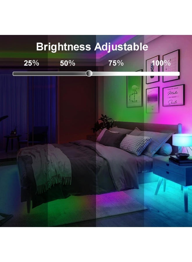 كونشاو شرائط إضاءة RGB 9.8 قدم 90 LED تعمل بالبطارية مع ريموت كنترول 8 أوضاع قابلة للتعتيم مؤقت ذاتية اللاصق قابلة للقطع مقاومة للماء لتزيين التلفاز وشاشة الكمبيوتر من kunshao - Image 4